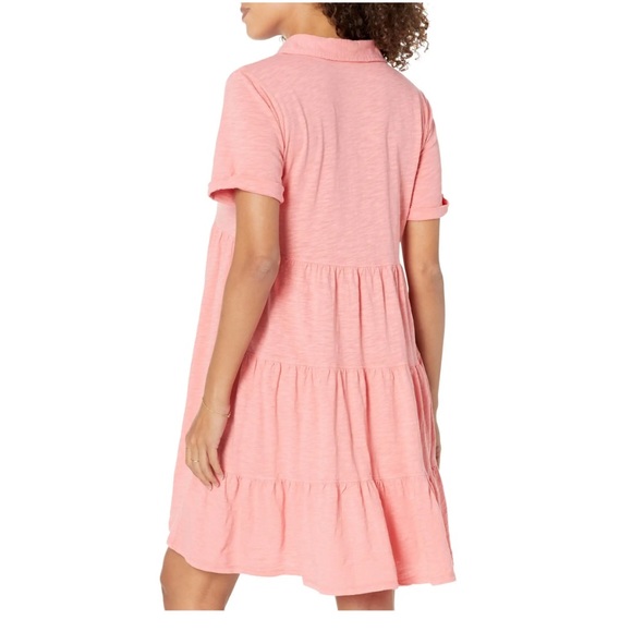 Mododoc Slub Jersey Roll-Up Sleeve Tiered Back Dress Size S - Picture 8 of 10